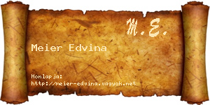 Meier Edvina névjegykártya